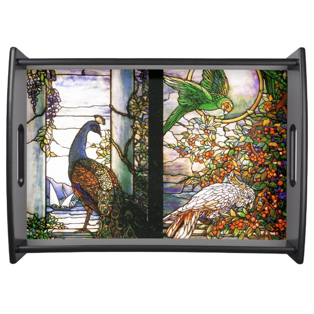 Stained Glass Birds Serving Tray (Front)