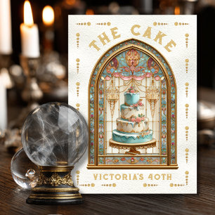 Stained Glass Birthday Party Cake Tarot Card