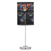 Stained Glass Black Cat Table Lamp (Back)