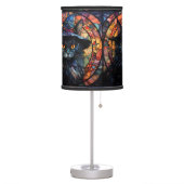 Stained Glass Black Cat Table Lamp (Left)