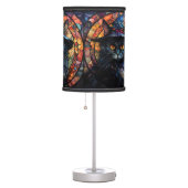 Stained Glass Black Cat Table Lamp (Right)