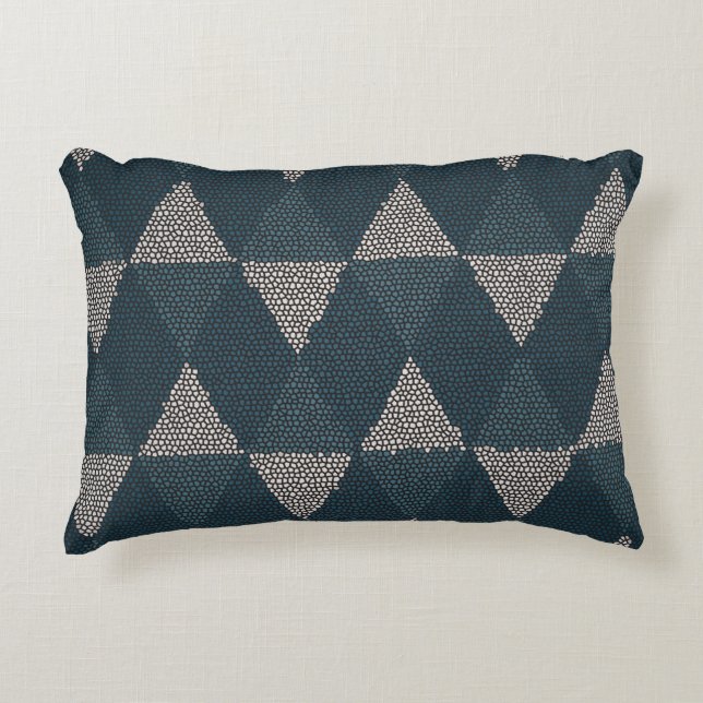 Stained Glass Blue Diamond Accent Pillow (Front)