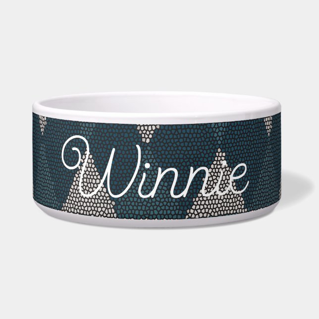 Stained Glass Blue Diamond Bowl (Front)