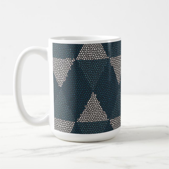 Stained Glass Blue Diamond Coffee Mug (Left)