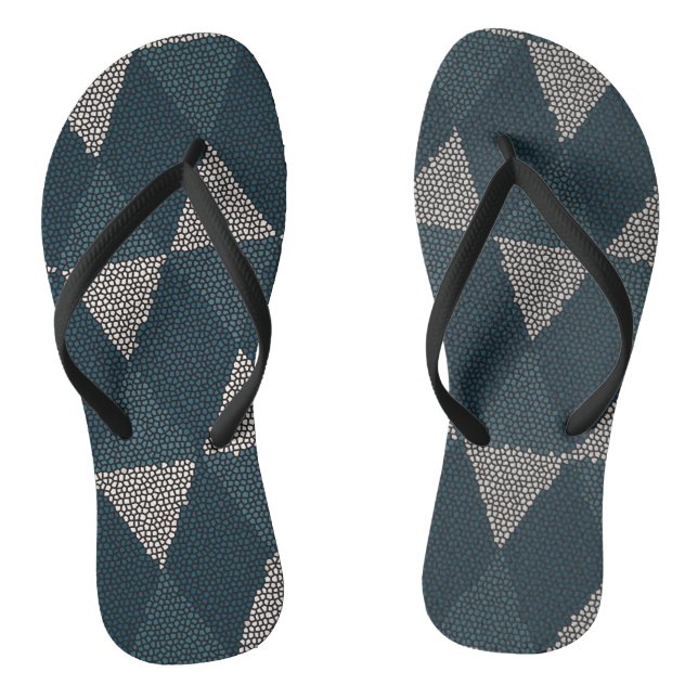 Stained Glass Blue Diamond Flip Flops (Footbed)