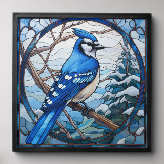 Stained Glass Blue Jay Peel And Stick Photo Tile