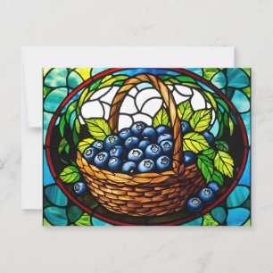 Stained Glass Blueberry Basket  Postcard