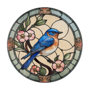 Stained Glass Bluebird Cutting Board