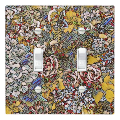 Stained Glass Botanical Floral Light Switch Cover
