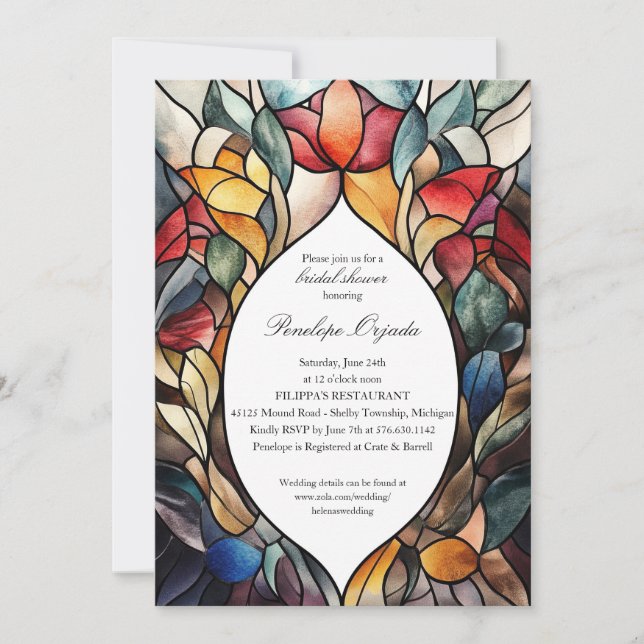 Stained Glass Bridal Shower Invitation | Artistic (Front)