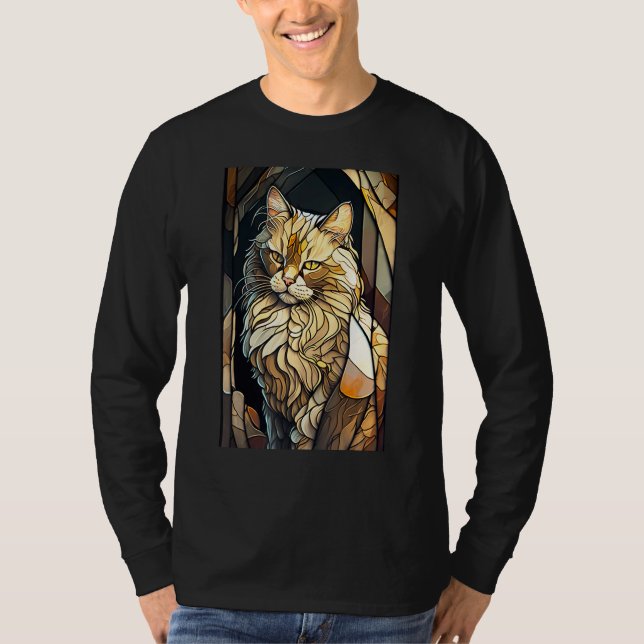 Stained Glass Buff Cat T-Shirt (Front)