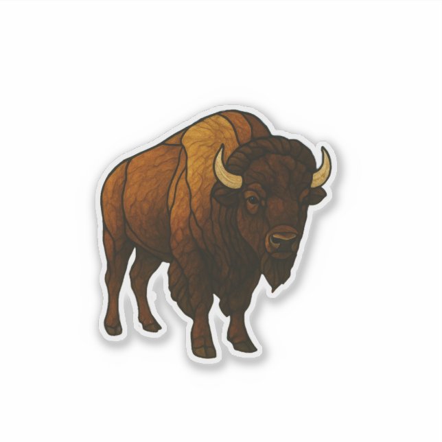 Stained Glass Buffalo Sticker (Front)
