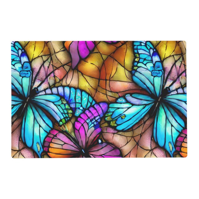Stained Glass Butterflies Placemat (Front)