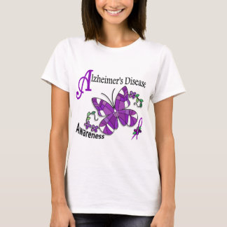 Stained Glass Butterfly 2 Alzheimer's T-Shirt