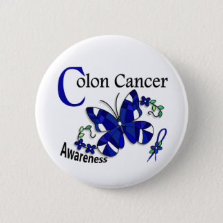 Stained Glass Butterfly 2 Colon Cancer Button