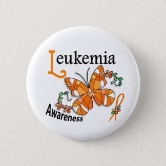 Stained Glass Butterfly 2 Leukemia Button