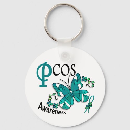 Stained Glass Butterfly 2 PCOS Keychain