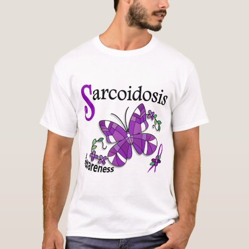 Stained Glass Butterfly 2 Sarcoidosis T_Shirt