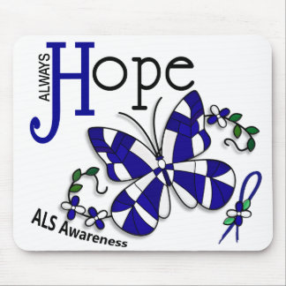 Stained Glass Butterfly ALS Mouse Pad