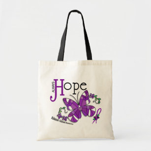 Stained Glass Butterfly Alzheimer's Disease Tote Bag