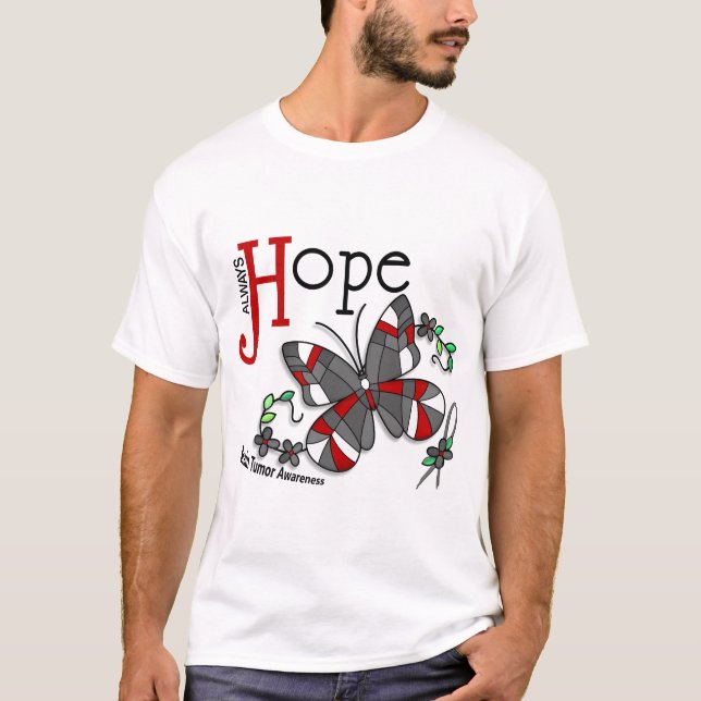 Stained Glass Butterfly Brain Tumor T-Shirt (Front)