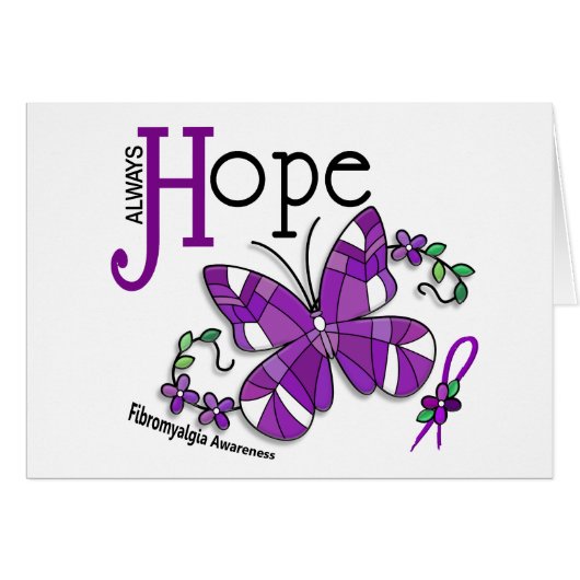 Stained Glass Butterfly Fibromyalgia Cards (Front Horizontal)