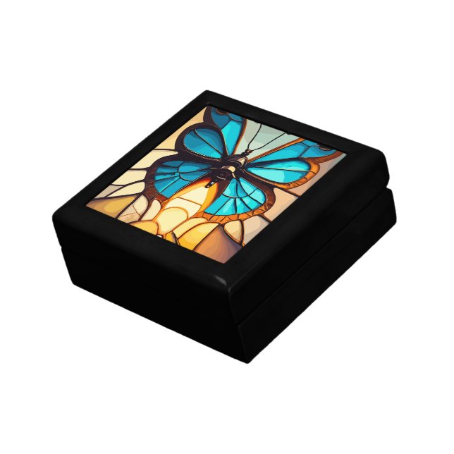 Stained glass butterfly gift box (Side)