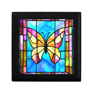 Stained Glass Butterfly Gift Box