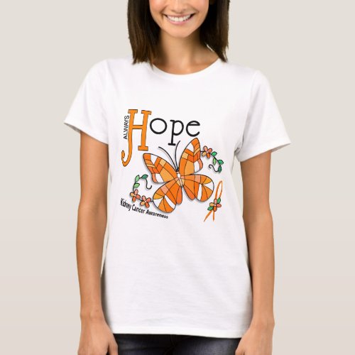 Stained Glass Butterfly Kidney Cancer T_Shirt