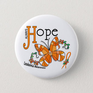 Stained Glass Butterfly Leukemia Button