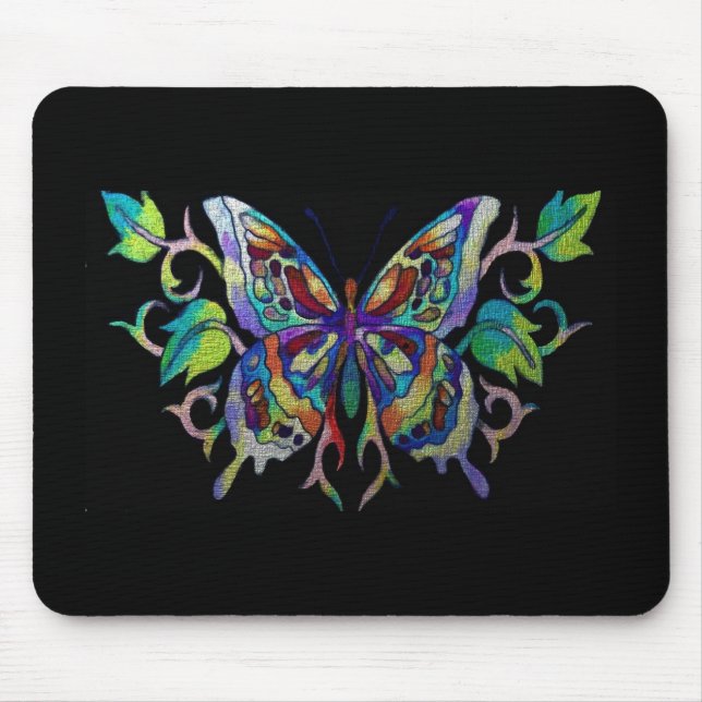 stained glass butterfly mouse pad (Front)
