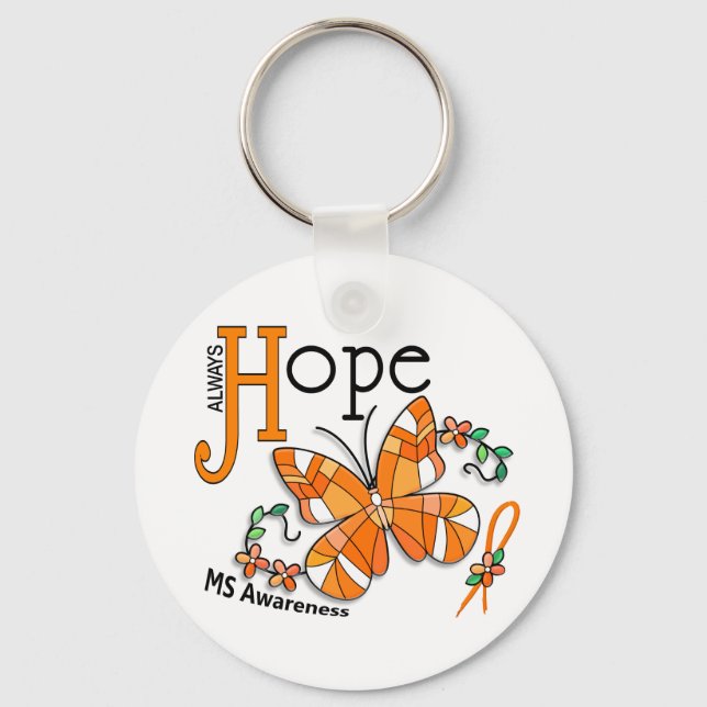 Stained Glass Butterfly MS Keychain (Front)