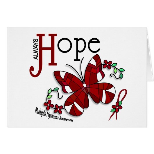 Stained Glass Butterfly Multiple Myeloma Cards (Front Horizontal)