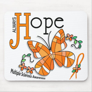 Stained Glass Butterfly Multiple Sclerosis Mouse Pad