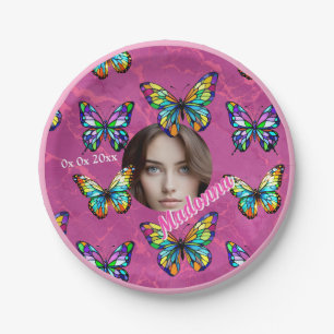 Stained Glass Butterfly Paper Plates