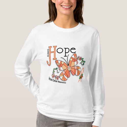 Stained Glass Butterfly Uterine Cancer T_Shirt