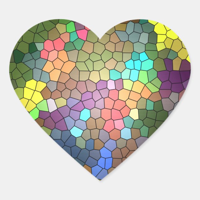 Stained Glass by Shirley Taylor Heart Sticker (Front)