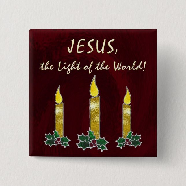 Stained glass candles button (Front)