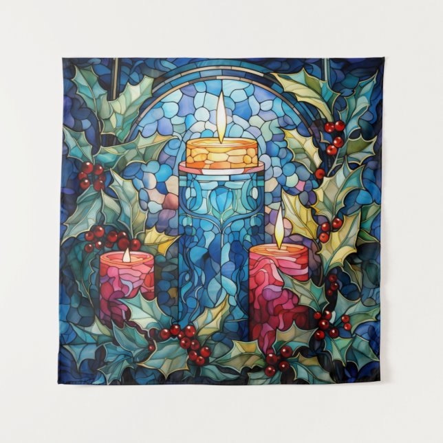Stained Glass Candles Tapestry (Front)