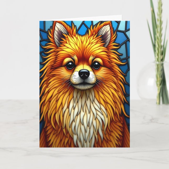 Stained Glass Canine Fathers Day Card (Front)