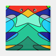 Stained Glass Cardinal Abstract Design