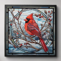 Stained Glass Cardinal