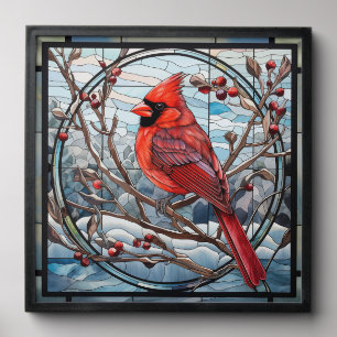 Stained Glass Cardinal Peel And Stick Photo Tile