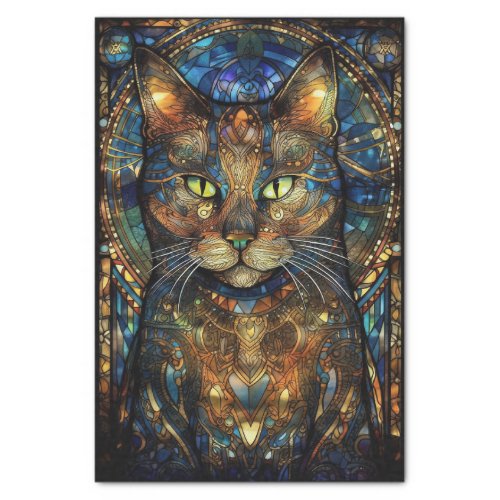 Stained Glass Cat 2 Tissue Paper