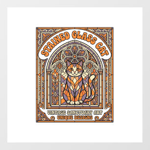 Stained Glass Cat Cat Stained Glass Church Vintage Floor Decals