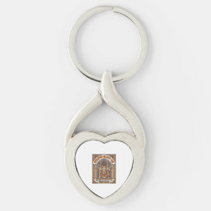 Stained Glass Cat Cat Stained Glass Church Vintage Keychain