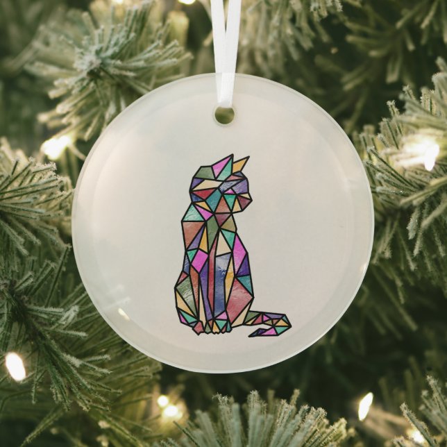 Stained glass cat ornament (Insitu)