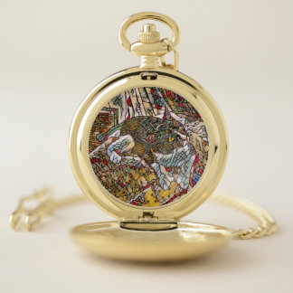 Stained Glass Cat Pocket Watch