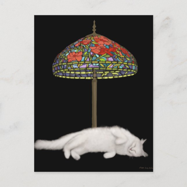 Stained Glass Cat Sunlamp Postcard (Front)
