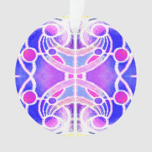 Stained Glass Cathedral Window in Lilac and Pink Ornament